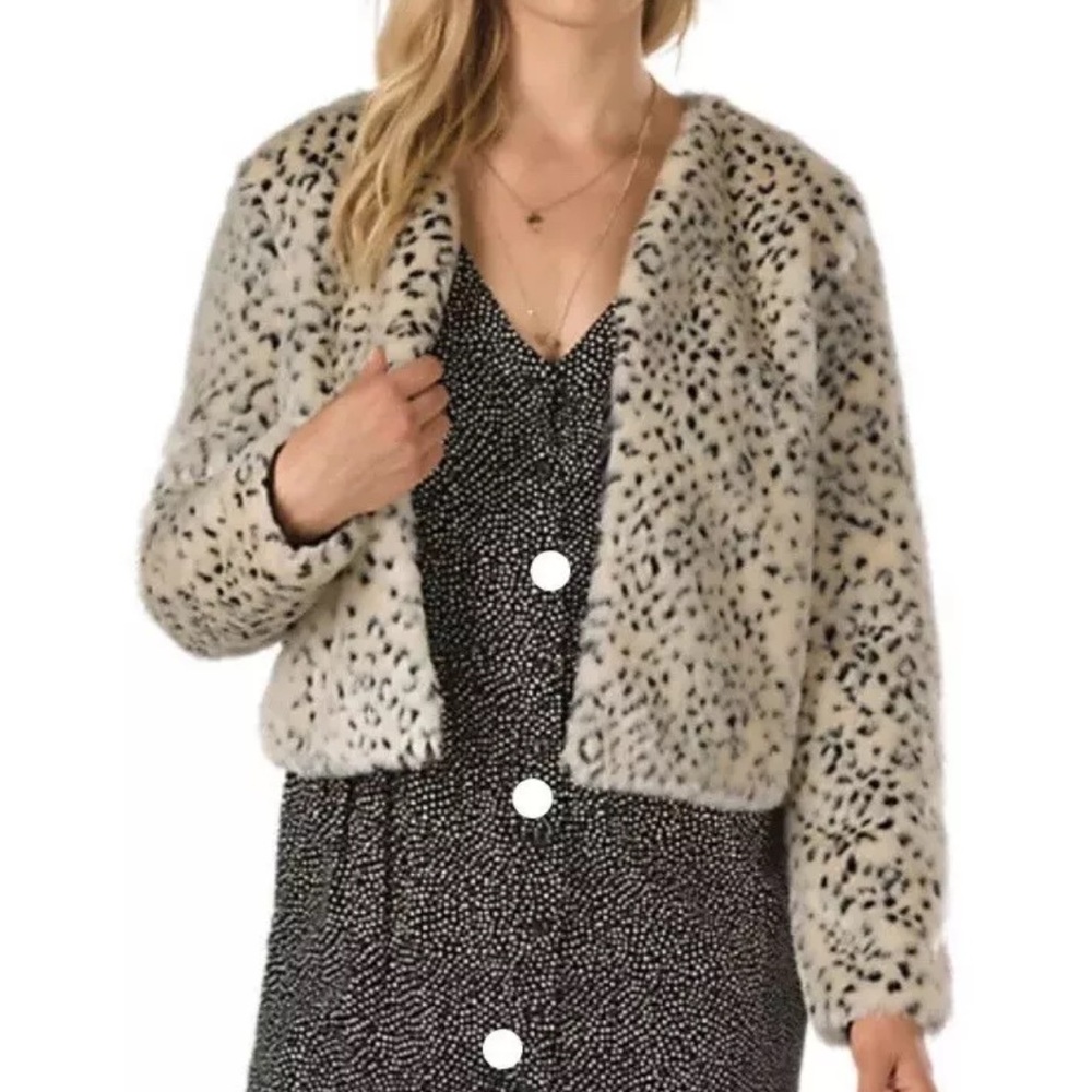 EUC Vans Wilder Cheetah Print Faux Fur Plush Jacket Size Medium